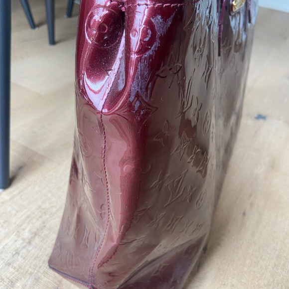 LOUIS VUITTON Wilshire GM Monogram Vernis Tote Bag Burgundy - Picture 6 of 12